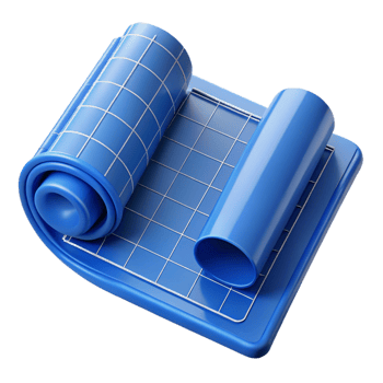 serene vintage Architectural blueprint rolled up exclusive png