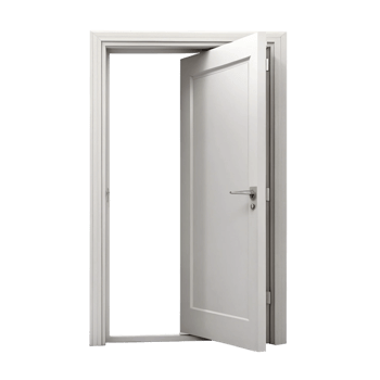 A White Interior Door Ajar, Open to Reveal a Dark Background png