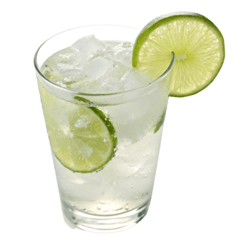 Refreshing Lime Ice Drink in a Glass with Ice Cubes and Lime Slices png