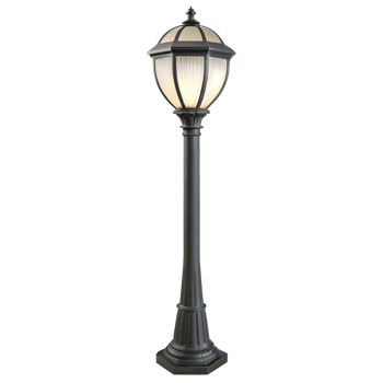 Elegant Black and White Outdoor Post Lamp for Garden Path or Driveway Lighting png