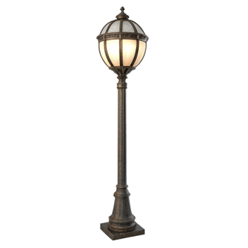Elegant Victorian Style Outdoor Lamp Post with Ornate Globe Light Fixture png