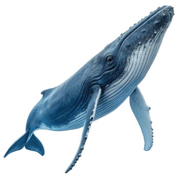 Stunning 3D Render of a Humpback Whale Swimming Gracefully in the Ocean Depths png