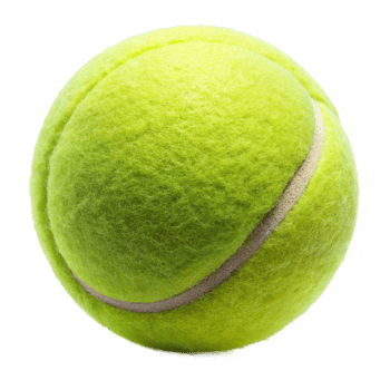 Closeup view of a bright yellow tennis ball with fuzzy texture and visible seam png
