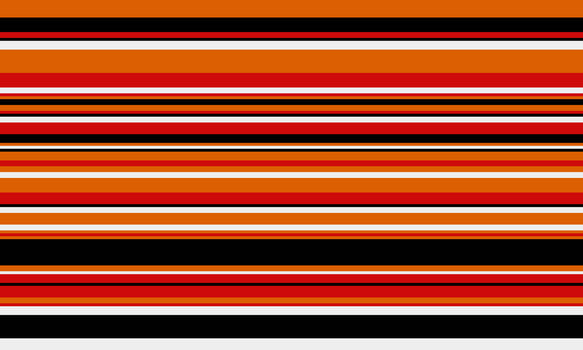 Vibrant horizontal stripes in bold orange, red, black, and white create a dynamic, eyecatching pattern. vector