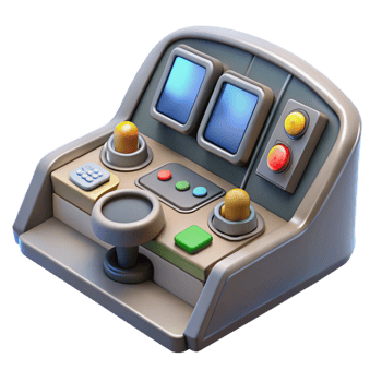 impressive rustic Spaceship cockpit control panel, complex buttons and displays 4K png