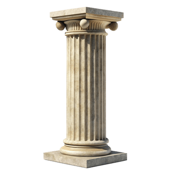 Classical Architecture Column Isolated on Black Background Detailed 3D Render of Elegant Stone Pillar png