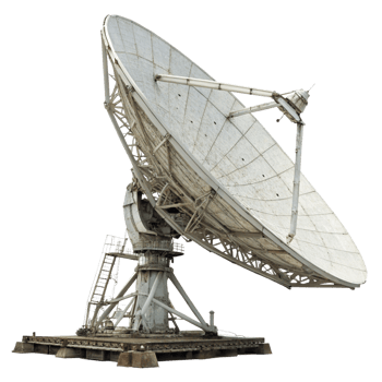 Large Satellite Dish Antenna for Telecommunications and Space Research png