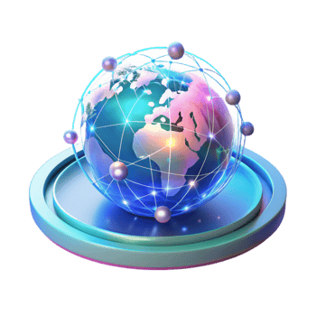 elegant creative A holographic projection of a world map, displaying real-time data streams, illuminated by a dynamic, shifting light, in a data visualization style high quality png