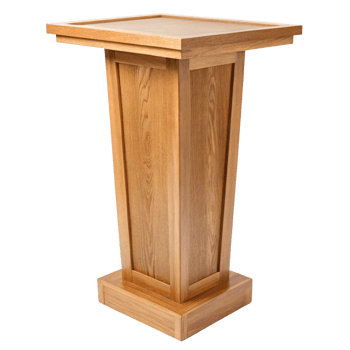 Elegant Light Oak Wooden Lectern Podium Stand for Presentations and Speeches png
