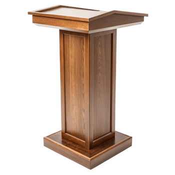 Elegant Dark Wood Lectern Podium for Presentations and Speeches png