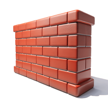 magnificent rustic Brick wall section, aged red brick 4K png