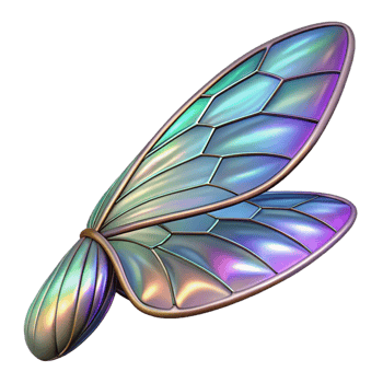 dramatic rustic Alien insect wing with iridescent scales exclusive png