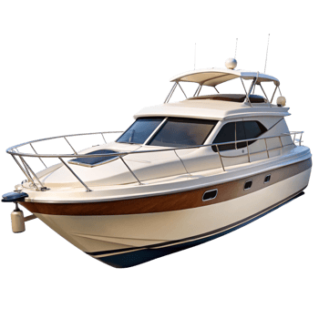 Luxury Motor Yacht on Black Background Elegant Design and Features png