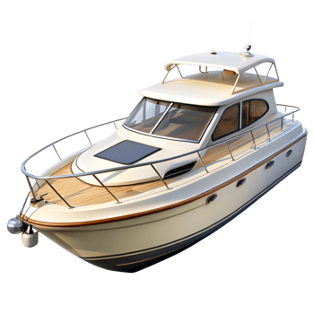 Luxury Cream and Brown Motor Yacht Boat on Water png