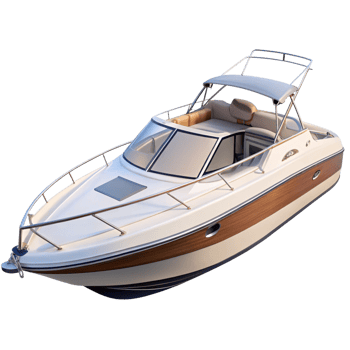 Luxury Motorboat White and Brown Elegant Design for Summer Cruises png