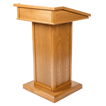 Elegant Light Brown Wooden Lectern Podium for Presentations and Speeches png