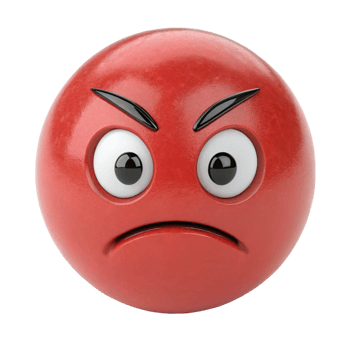 Angry Red Emoticon 3D Render Illustration png