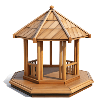 extraordinary modern Gazebo roof, octagonal, wooden, exclusive png