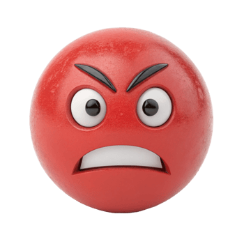 Angry Red Emoticon 3D Render Illustration Graphic Design png