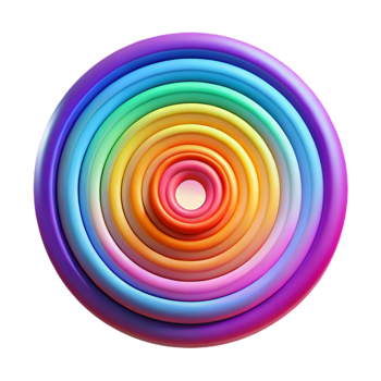 dramatic rustic A series of concentric circles, radiating outwards with vibrant, neon colors, in a psychedelic, op art style authentic png