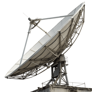 Large Satellite Dish Antenna on Building Top for Telecommunication png