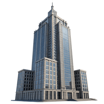 A majestic modern skyscraper with classical architectural details png
