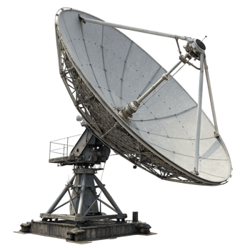 Large parabolic antenna satellite dish communications technology png