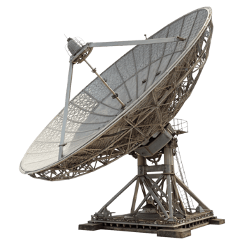 Large Satellite Dish Antenna for Telecommunications and Space Exploration png