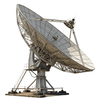 Large Satellite Dish Antenna for Space Communication and Reception png