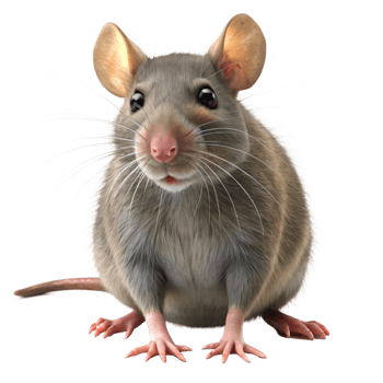 Adorable Closeup of a Brown Rat Sitting on a Black Background png