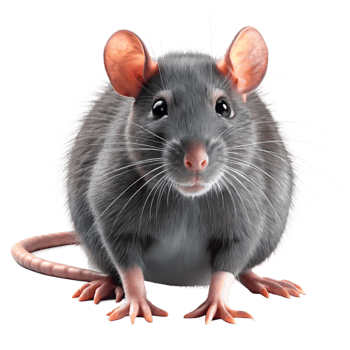 Closeup of an Adorable Gray Rat with Pink Paws and Long Whiskers png