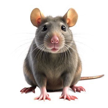 An Adorable Gray Rat Sitting and Facing the Camera png