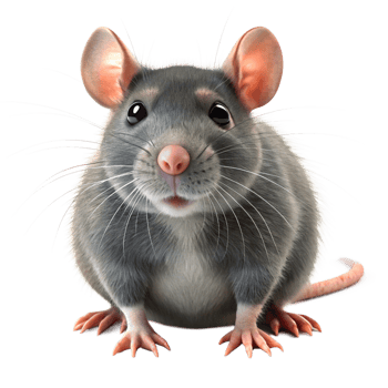 Adorable Gray Rat Close Up Photo with Pink Nose and Paws png