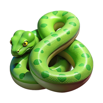 wonderful artistic A slithering green tree python professional png