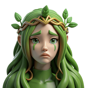 dramatic rustic A sorrowful, weeping willow dryad with long, flowing green hair and bark-like skin, mourning the loss of a sacred tree, lit by a soft, melancholic light. Pre-Raphaelite style genuine png
