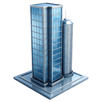 magnificent classic Modern skyscraper, glass and steel, high resolution png