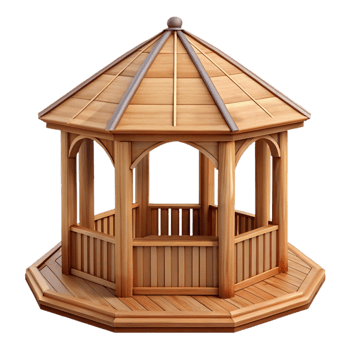 impressive abstract Gazebo roof, octagonal, wooden, exclusive png