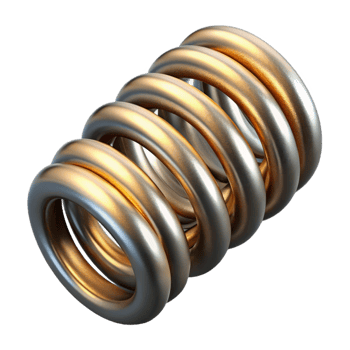 wonderful contemporary Steampunk spring with tightly wound coils and a metallic finish high quality png