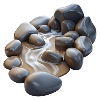wonderful minimalist A Babbling Brook Flowing over Smooth exclusive png