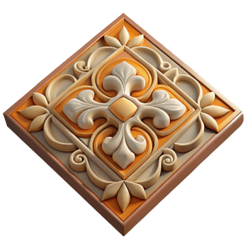 stunning traditional Victorian floor tile, encaustic pattern, original png