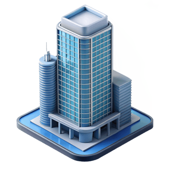 elegant classic Modern skyscraper architectural model high resolution png