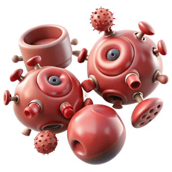 extraordinary vintage A group of nanobots repairing damaged tissue, microscopic view, medical illustration style premium png