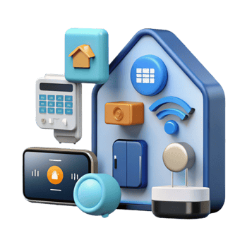 wonderful vintage A smart home interface controlling various devices, minimalist design, user interface design style exclusive png