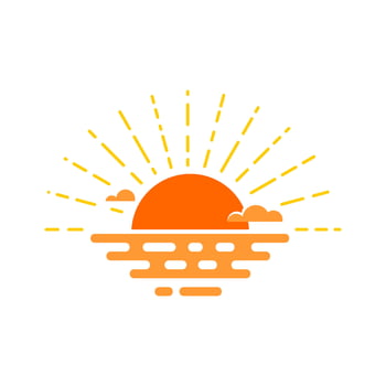 A simple sunset sunrise logo design vector