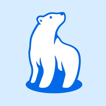 Simple polar bear logo design vector