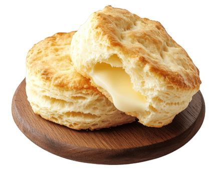 Biscuits on a wooden plate with cheese on top png