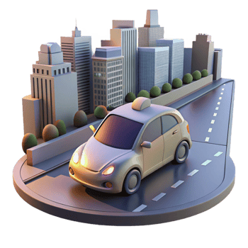 beautiful traditional A self-driving car navigating a busy city street, daytime lighting, photorealistic style 4K png