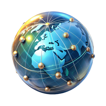 magnificent minimalist A holographic projection of a world map, displaying real-time data streams, illuminated by a dynamic, shifting light, in a data visualization style high resolution png