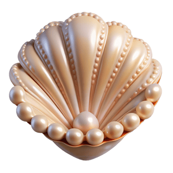 beautiful traditional A close-up of a seashell, intricate details, pearly texture premium png