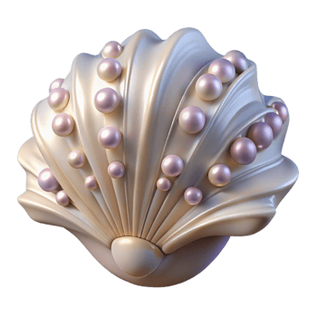 impressive creative A close-up of a seashell, intricate details, pearly texture authentic png